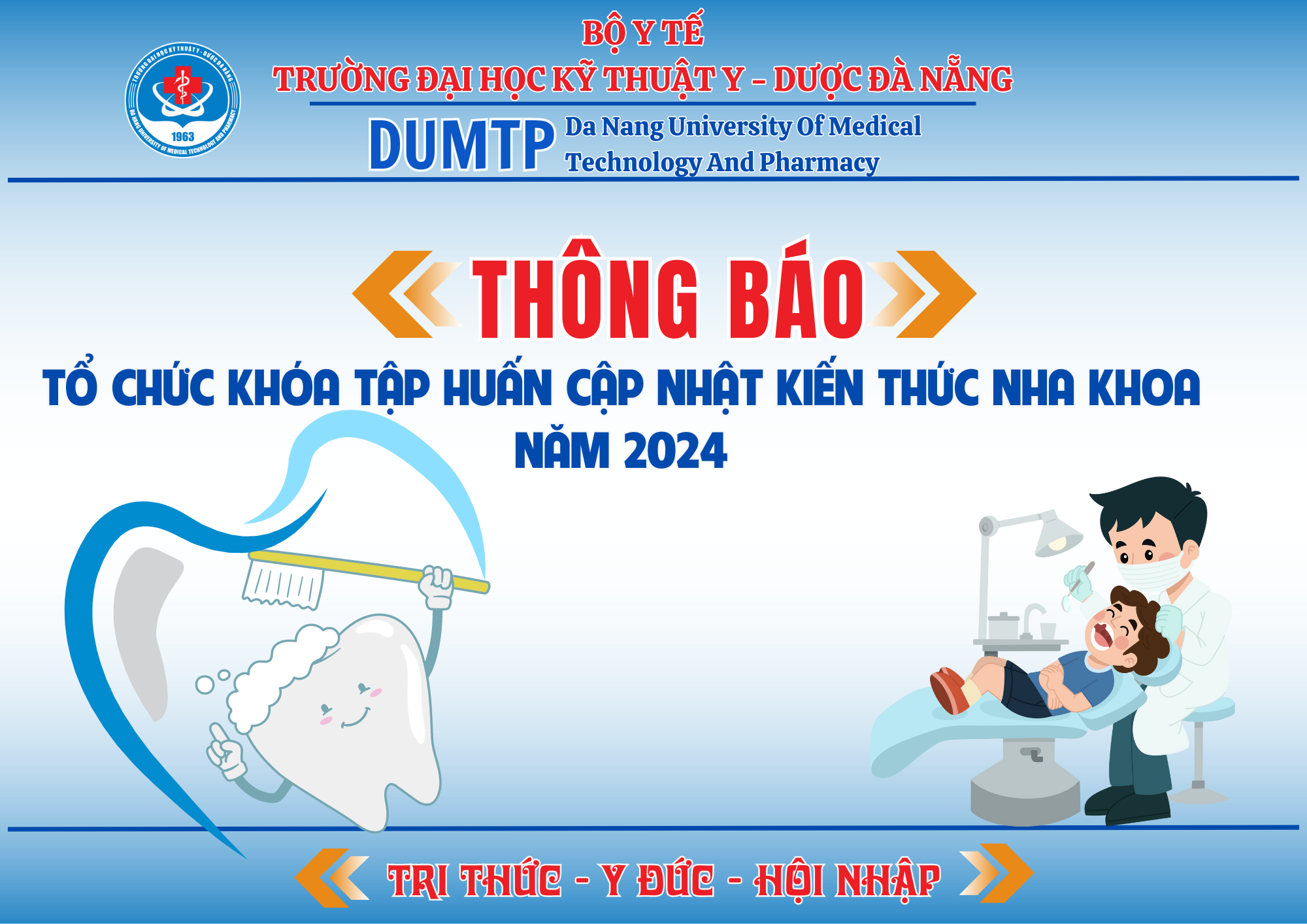 Thông báo khoá tập huấn cập nhật kiến thức nha khoa tháng 11 năm 2024